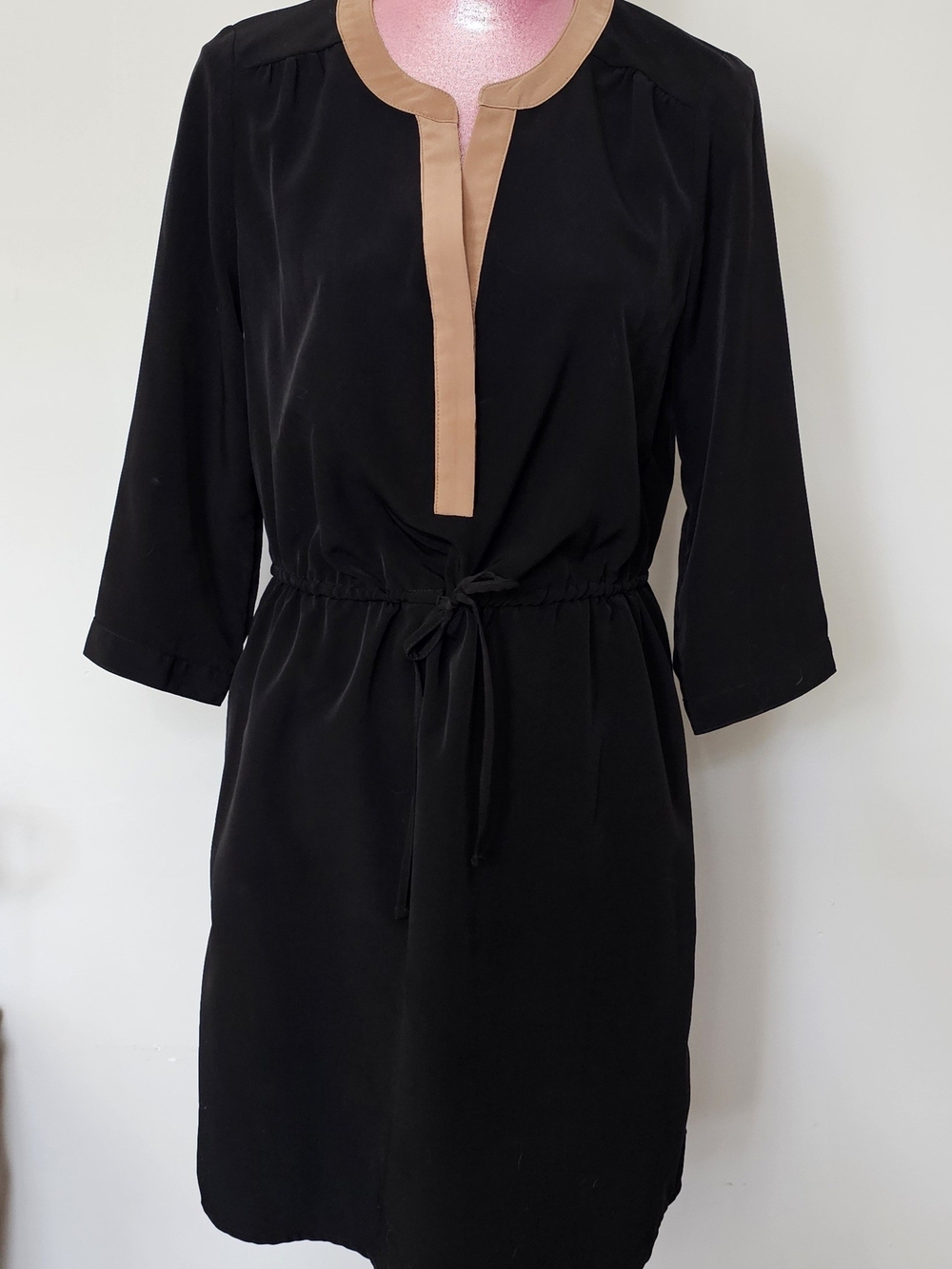Old Navy Black Dress with Tan Trim